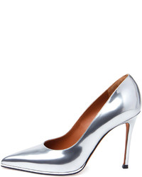 Givenchy Metallic Leather Point Toe Pump Silver