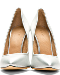 IRO Silver Leather Pointed Pumps