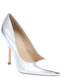 Charles David Silver Metallic Leather Sway Ii Pointed Toe Pumps