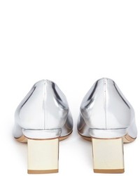 Nicholas Kirkwood Triangle Heel Mirror Leather Pumps