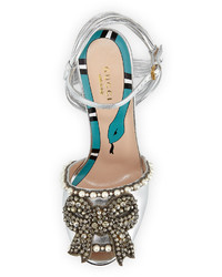 Gucci Allie Bow Metallic Sandal