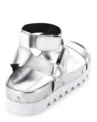 Rebecca Minkoff Elora Metallic Leather Ankle Strap Sandals
