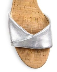 Diane von Furstenberg Florence Metallic Nappa Leather Sandals