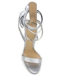 Gianvito Rossi Folie Metallic Leather Ankle Wrap Sandals