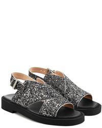 Carven Glittered Leather Sandals
