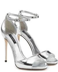 Dolce & Gabbana Metallic Leather Stiletto Sandals