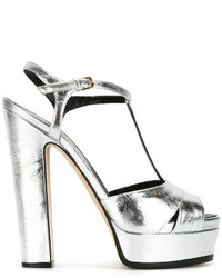 Sergio Rossi Metallic Platform Sandals