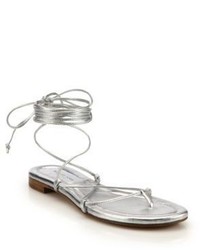 Michael Kors Michl Kors Collection Bradshaw Metallic Leather Lace Up Sandals