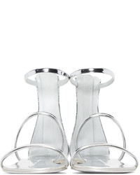 Giuseppe Zanotti Silver Patent Roll Sandals
