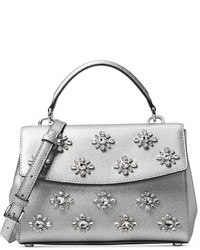 Michael Kors Ava Medium Black TH Satchel Leather Handbag $328