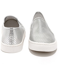 Report Arvon White Perforated Slip On Sneakers