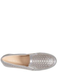 Nine West Banter Perforated Leather Slip On Sneaker