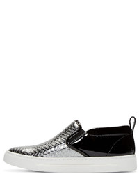 Marc by Marc Jacobs Black Silver Leather Broome Sneakers