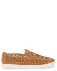Cutup Leather Slip On Sneakers