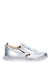 Giuseppe Zanotti Design May London Metallic Leather Slip On Sneakers