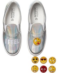 Chiara Ferragni Metallic Emoji Slip On Sneaker