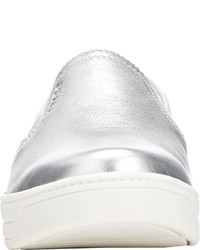 Prada Linea Rossa Slip On Sneakers Silver