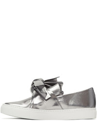 Cédric Charlier Silver Bow Slip On Sneakers