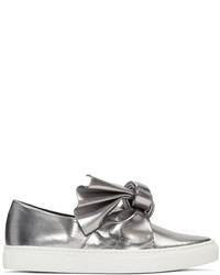 Cédric Charlier Silver Bow Slip On Sneakers