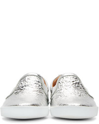 Jimmy Choo Silver Foil Leather Demi Sneakers