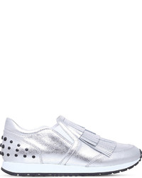Tod's Tods Sportivo Fringe Detail Metallic Leather Trainers