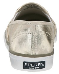 sperry silver slip on
