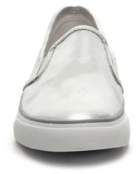 Sperry Top Sider Seaside Slip On Sneaker  Silver Metallic