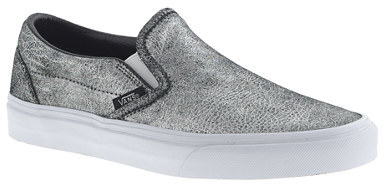 Vans Unisex Classic Slip On Sneakers In Metallic Silver $60 | J.Crew | Lookastic