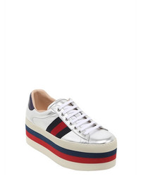 Gucci 80mm New Ace Leather Platform Sneakers
