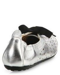 Tod's Metallic Leather Ballet Sneakers