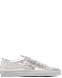 Common Projects Original Achilles Metallic Leather Sneakers Silver