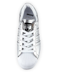 adidas Superstar Metallic Leather Sneaker Silver