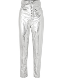 IRO Key Metallic Leather Tapered Pants