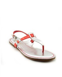 Cole Haan Bridget Thong Silver Leather Thongs Sandals Shoes
