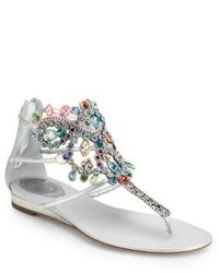Rene Caovilla Jeweled Thong Sandals