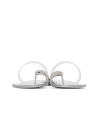 Giuseppe Zanotti Silver Ring Ghost Sandals