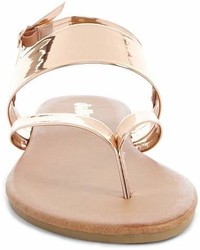 Forever 21 Yoki Shoes Faux Patent Leather Thong Sandals