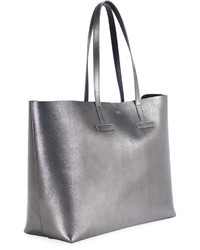 Tom Ford Medium T Saffiano Tote Bag Gray Metallic