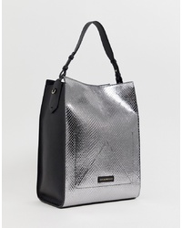 Emporio Armani Shoulder Bag In Pewter And Blac
