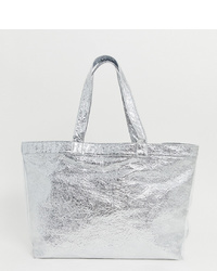 Glamorous Silver And Clear Shopper Bag