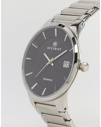 Accurist Silver Bracelet Watch With Black Dial