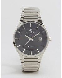 Accurist Silver Bracelet Watch With Black Dial