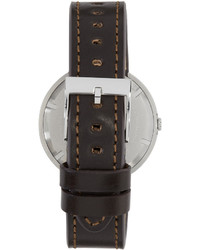 Uniform Wares Silver Brown Leather M37 Watch