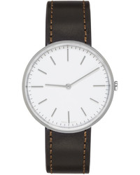 Uniform Wares Silver Brown Leather M37 Watch