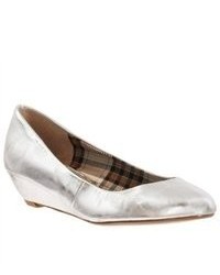 Riverberry Victoria Wedge Heel Metallic Slip On Shoes Silver Size 65