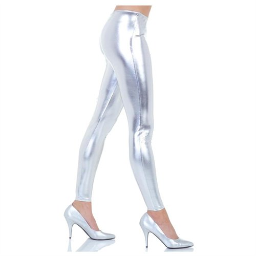 Underwraps Sexy Silver Leggings Pants 80s Footless Stockings 19 Lookastic