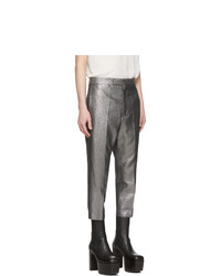 Rick Owens Silver Astaires Cropped Trousers