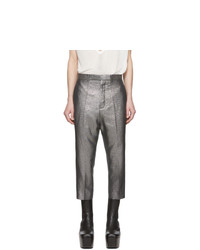 Rick Owens Silver Astaires Cropped Trousers