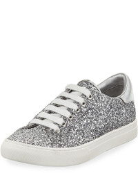 Marc Jacobs Empire Glitter Low Top Lace Up Sneaker Silver