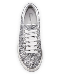 Marc Jacobs Empire Glitter Low Top Lace Up Sneaker Silver